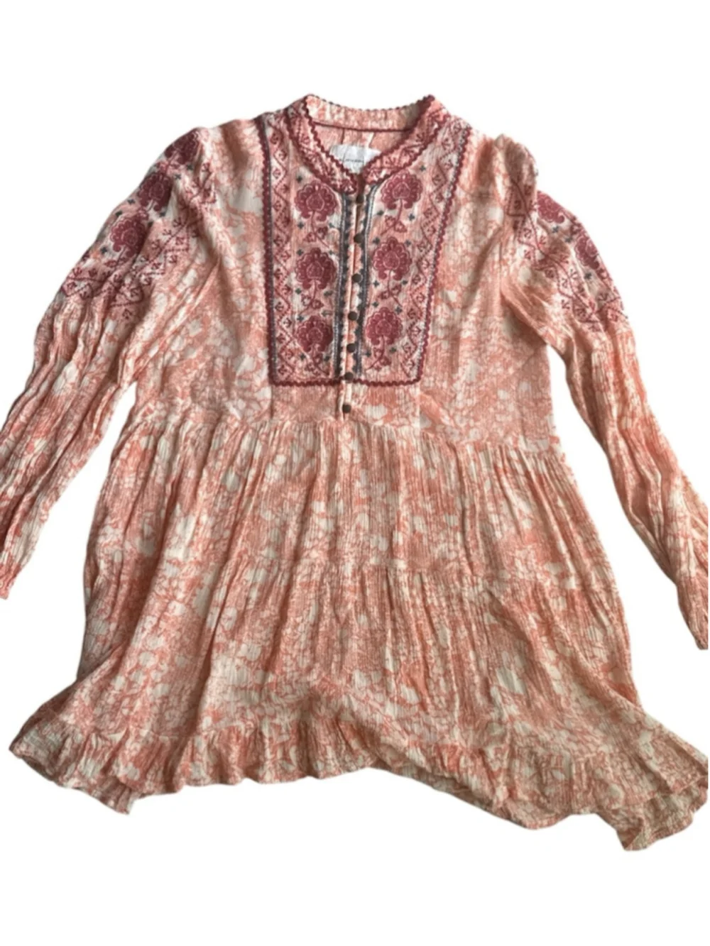 Anthropologie Claudia Embroidered Babydoll Tunic Blouse Peasant Top Boho Size XS - Picture 4 of 7